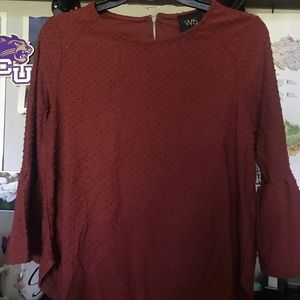 rusty orange 3/4 length shirt